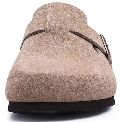 Fashion Clogs Slippers for Women Classic Suede Men Mules Cork Footbed Leather Potato Shoes with Arch Support Beach Slide